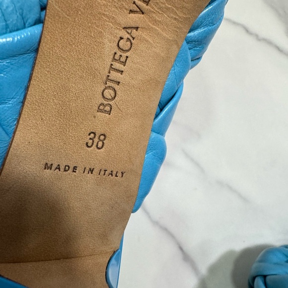 Bottega Veneta Riva Mule 90mm Sky Blue Heeled Shoes Sandals - Picture 9 of 9